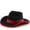 Z26-Black, variant on Retro Wide Brim Cowboy Hat with Bull Head Belt & Stitched Brim for Women Men Classic Red Ribbon Western Cowboy Jazz Cap