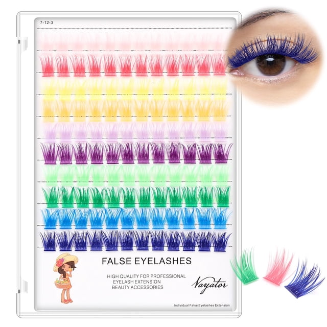 Pestañas postizas Vayator D Curl 10-20 mm con tallo ancho, 10 colores