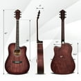 thumbnail image 7 of Infans 41" Full Size Dreadnought Cutaway Acoustic Guitar Kit Beginner Guitarra Red, 7 of 7
