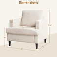 thumbnail image 4 of Studyset Modern Accent Chair, Oversized Living Room Chairs, Linen Upholstered Cozy Armchair with Thick Cushion, Mid-Century Sofa Chair Reading Nook Chair for Living Room Bedroom, 4 of 7