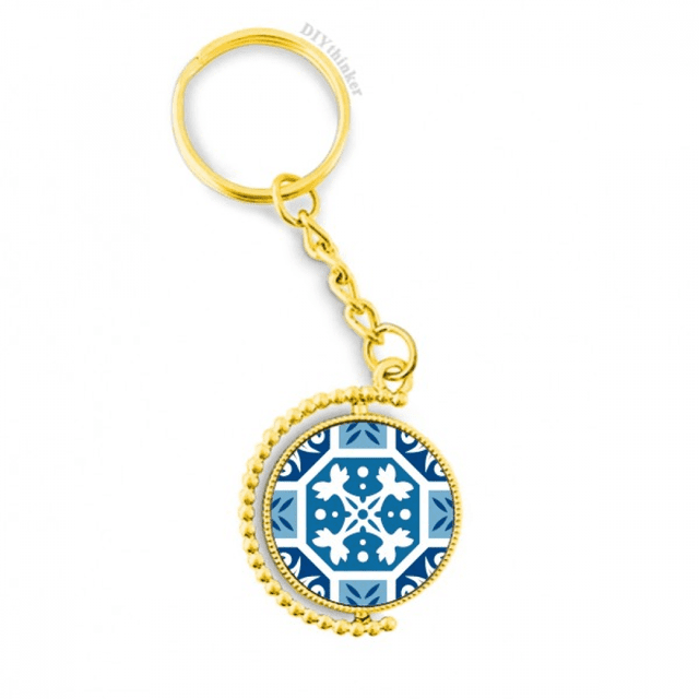 Maroc Décoratif Bleu Modèle Métal Connecteur Porte-Clés Accessoire en Porte-Clés