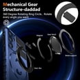 thumbnail image 3 of Phone Case for Samsung S24 Plus Case with Ring Magnetic Fits Wireless Charger, 2 in 1 Soft TPU and Hard PC Cover Samsung Galaxy S24 Plus Case Shockproof Rugged Green (Blue), 3 of 17