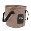 thumbnail image 3 of Cubo plegable de 10 l, resistente a altas temperaturas, portátil, con asa, para camping, pesca, picnic, color arena., 3 of 14