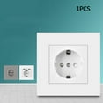 thumbnail image 2 of 16A Power Socket European Standard Power Socket 86mm*86mm PC Wall Socket, 2 of 4