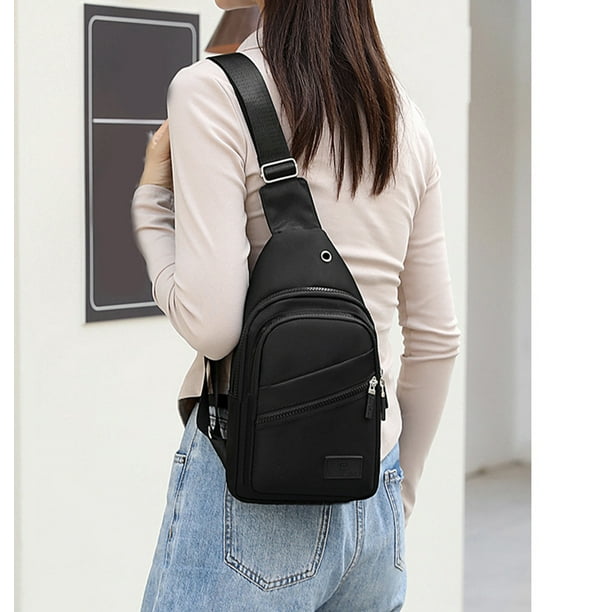 Sac de poitrine pour homme, sac à bandoulière léger en nylon respirant et imperméable avec fermeture éclair pour homme, femme, cyclisme, camping, entraînement, Noir , S, Sac de poitrine pour homme Sac de poitrine pour homme, sac à bandoulière léger en nylon respirant et imperméable avec fermeture éclair pour homme, femme, cyclisme, camping, entraînement, Noir , S, Sac de poitrine pour homme