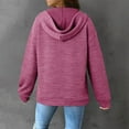 thumbnail image 7 of cfhntfmh Women Fall Knit Hoodies Sweater Ribbed V Neck Tops Fashion Pullover Casual Long Sleeve Pullover Sweatshirts with Pockets（Hot Pink,X-Large), 7 of 7