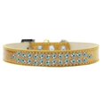 thumbnail image 1 of Two Row Ab Crystal Size 16 Gold Ice Cream Dog Collar, 1 of 1