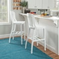 thumbnail image 2 of Linon Conway 31" High Back Bar Stools, Set of 2, Classic White, 2 of 11