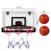 Babyltrl Indoor Kids Basketball Hoop,Mini Toddlers Wall Mounted Basketball Hoop with Electronic Scoreboard,Basketball Toys Suit for Door/Pool/Outdoor