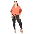 thumbnail image 4 of Blusa con nudo al frente Roman Fashion /Tallas Extras, 1813 (Ladrillo) naranja 40, 4 of 6