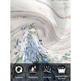 thumbnail image 7 of Eucalyptus Flowers Cloth Napkins Set of 6 Reusable Dinner Napkins, Blue Floral Green Vintage Wood Grain Cocktail Napkin Washable Table Napkins for Wedding/Holiday Party/Baby Shower 20"x20", 7 of 7