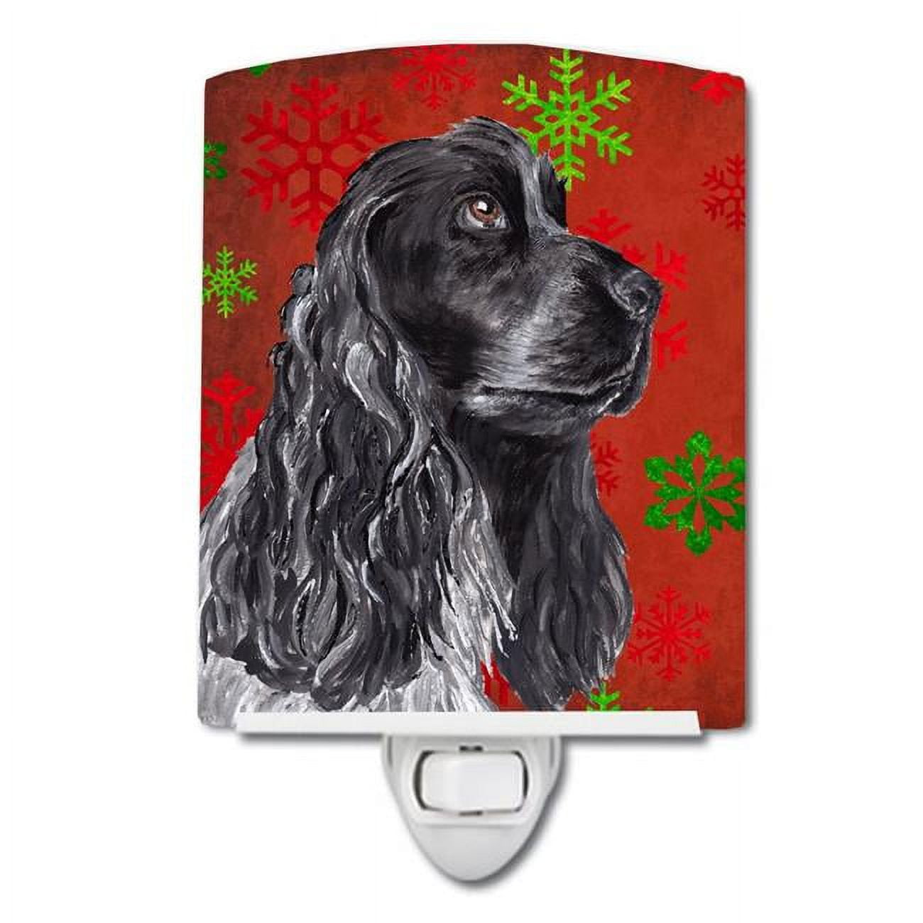 Carolines Treasures SC9582CNL Black Cocker Spaniel Red Snowflakes