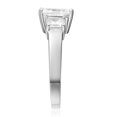thumbnail image 4 of Wellingsale Ladies Solid 14k White Gold Polished CZ Cubic Zirconia Radiant Cut Three 3 Stone Engagement Ring - Size 5.5, 4 of 6