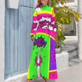 thumbnail image 4 of Vestido largo de estilo coreano con diseño de cómics, brillante y colorido, para ocasiones formales, 4 of 5