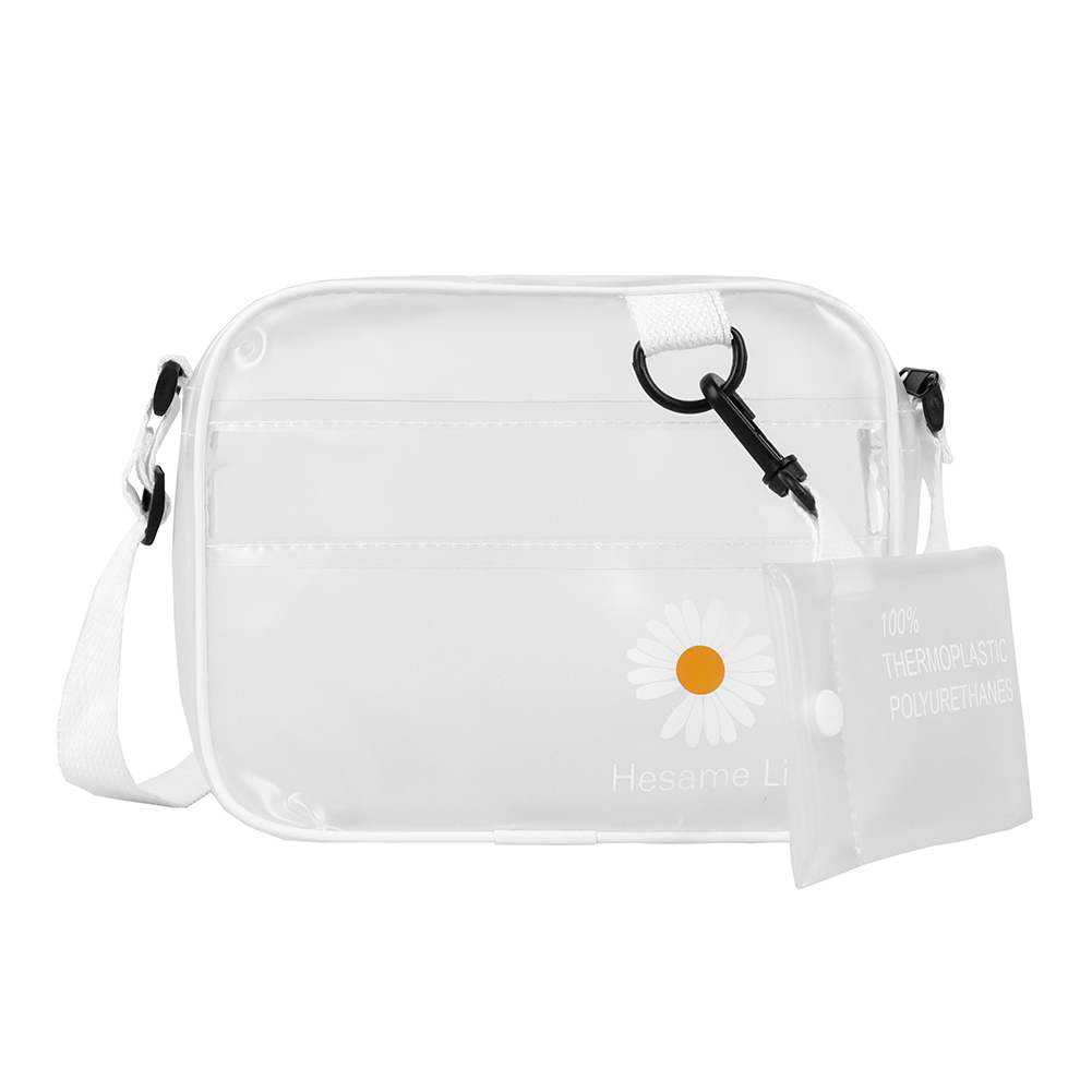 small clear shoulder bag