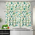thumbnail image 2 of Kitchen Curtains Sets with Valance and Tier Sets Kitchen Window Coverings Tiered Kitchen Curtains for Kitchen Bathroom Home Decor Green Cactus, 2 of 5