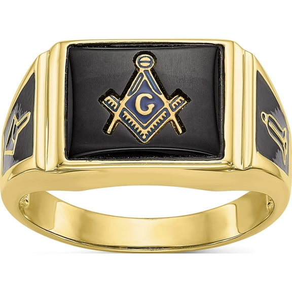 10K White Gold 10Kw Men's Masonic Ring (Size 10) Made In United States 1y4108wm