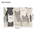 thumbnail image 4 of Yayeee Bath Rugs for Bathroom Floor Set of 2 Non Slip Fluffy Soft Absorbent Mat, Beige Cute Cats, 4 of 7