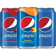 Pepsi Flavors Variety Pack, Wild Cherry, Mango, Original, 12 Fl Oz. Cans, (18 Pack)