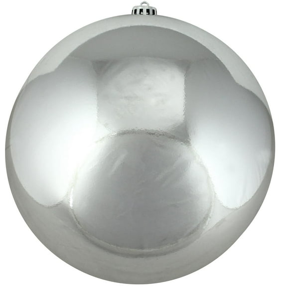 Shiny Silver Splendor Shatterproof Christmas Ball Ornament 8" (200mm)