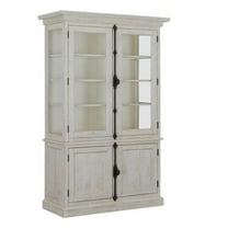 Pemberly Row Contemporary Wooden China Cabinet in White Finish