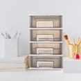 thumbnail image 2 of YARNOW Household Four-layer Storage Cabinet Plastic Drawer Type Closet Portable Multifunction Dustproof Storage Rack Organizer Furniture (White Frame and Transparent Black), 2 of 4