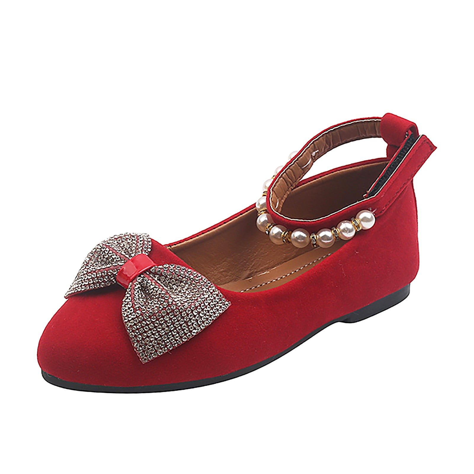 B91xZ Toddler Girls Dress Shoes Open Toe Summer Flats Dress Sandals shoes Toddler Little Kid Big Kid Red 34