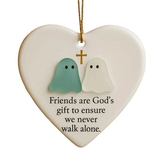 Heart Shaped Angel Friendship Ornament - Inspirational Quotes Home for Meaningful Living Spaces