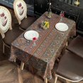 thumbnail image 4 of Orange Boho Ethnic Paisley Pattern Rectangle Tablecloth 60"x120",Waterproof Polyester Rectangle Table Cloth, Wipeable Spillproof Polyester Tablecloth for Dining, Camping, Indoor and Outdoor, 4 of 6