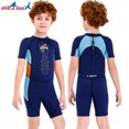 thumbnail image 4 of Boys Titsuits Traje de buceo de una pieza Secado rápido Neopreno Traje de Neopreno Traje de baño para niños Buceo Snorkeling Surfing Natación Dark Blue S 2.5mm sidaley OD003681-06, 4 of 7