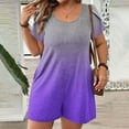 thumbnail image 2 of biudgviw Rompers for Women Petal Short Sleeve Plus Size Jumpsuits One Piece Printed Athletic Workout Loose Shorts Summer Lounge Outfits, 2 of 5