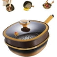 thumbnail image 1 of 12in Titanium Alloy Non-Stick Pot with Lid, Non-stick Cooking, Multi-functional Large Capacity, for Induction, Gas, Electric, and Halogen Stoves, Durable and Easy to Clean (Pot+Lid+Steamer), 1 of 8