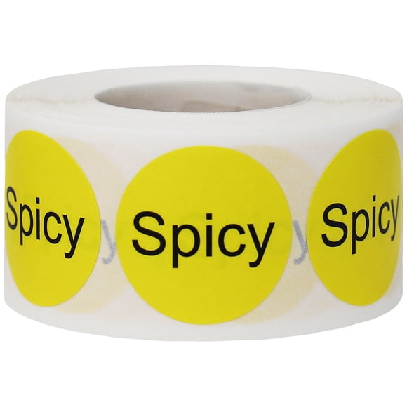 Spicy Deli Grocery Store Food Yellow Labels | 1" Round - 500 Pack