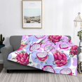 thumbnail image 2 of Uemuo Dragon Fruit Printed Throw Blanket for Couch, Fluffy Fuzzy Blankets for Bed, Sofa, Cozy Flannel Faux Fur Blanket-50"x40", 2 of 6