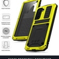 thumbnail image 3 of Samsung Galaxy S21 2021 Metal Case with Screen Protector, Dteck Outdoor Sports Military Heavy Duty Shockproof Sturdy Full Cover Hybrid Aluminum Metal Hard Case with Kickstand, Yellow, 3 of 7