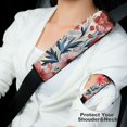 thumbnail image 4 of WYYP Flowers Floral Pattern Car Seat Strap Pads Comfortable Car Interior Decor 2Pcs, 4 of 6
