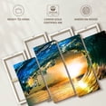 thumbnail image 6 of Elephant Stock Dynamic Ocean Wave Wall Art - Horizontal Multi Panel Canvas - Living Room Wall Decor - Beach Multi Panel - Orange And Teal Decor - 75" x 48", 6 of 8