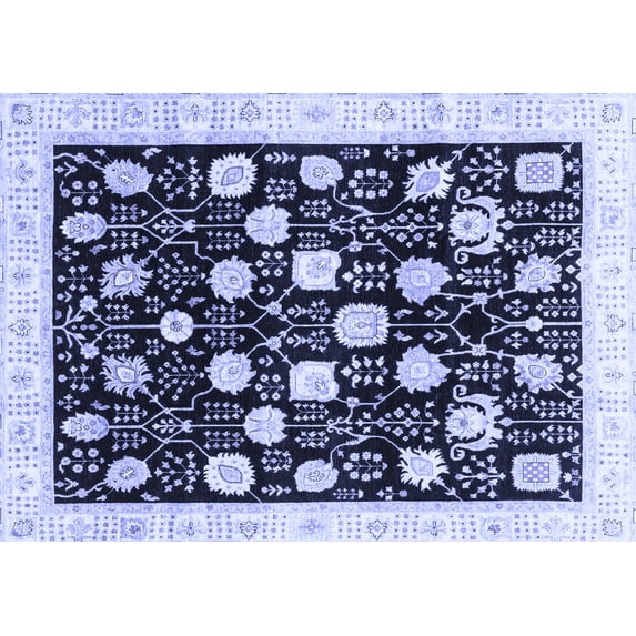 Ahgly Company Indoor Rectangle Oriental Blue Traditional Area Rugs, 7' x 9'