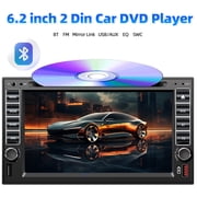 2Din Car Stereo 6.2 Inch HD Touchscreen CD DVD Player Car Radio Bluetooth Mirror Link SWC FM AM USB A/V Input