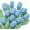 Blue, variant on Dalrosia 12PCS Crochet Tulip Flower - Handmade Knitted Yarn Flowers, Graduation Flower Woven Flowers, Completed Crochet Flowers
