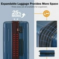 thumbnail image 3 of 2 Piece Hardside Luggage Sets with Bags, 20inch+24inch Carry on Luggage Set, Expandable and Lightweight, TSA Lock, Spinner Wheels, Blue, 3 of 9