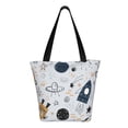 thumbnail image 3 of Kll Tote Bag For Women Cartoon Planets Print Shopping Grocery Reusable Bags For Office School Shopping Travel, 3 of 8