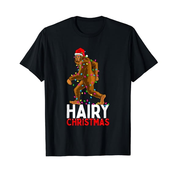 Bigfoot Hairy Christmas Funny Xmas Men Pajama T-Shirt