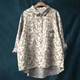 thumbnail image 2 of asddcavvf Blouse pour Femmes Coupe Ample Imprimé Graphique Col Cranté Manches Longues Chemise Été Décontractée, 2 of 4
