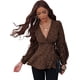 thumbnail image 1 of Blusa de manga larga con cuello en V para mujer café por todo el mundo CH café por todo el mundo CH Xishao ropa, 1 of 2