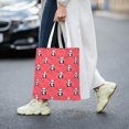thumbnail image 2 of DouZhe Reusable Grocery Bags, Pink Hearts Love Cute Panda Lightweight Polyester Canvas Cloth Tote Bag for Travle Gym Shopping School, 15" x 16", 2 of 7