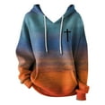 thumbnail image 4 of Aoiroe Fall Sweatshirts For Women 2025 Crewneck Sweatshirts Women Long Winter Coats For Women Trendy Hoodies Lightweight Sweatshirts Cotton Sweatshirts Womens Hoodie Print Top Blue S, 4 of 4