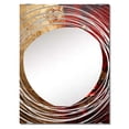thumbnail image 2 of Designart "Floral Japanese Tiles in Gold and Red II" Abstract Botanicals Oversized Wall Mirror - Modern Abstract Bathroom Decorative Wall Mirror - Multiple Color Options, 2 of 6