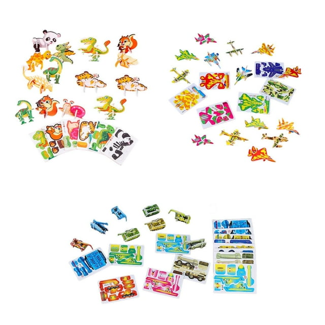 Rompecabezas de dibujos animados en 3D, juguete para niños, regalos únicos, aprendizaje preescolar, habilidades motoras finas hechas a mano, edades de animal