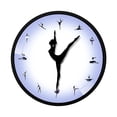 thumbnail image 3 of Reloj de pared redondo decorativo de 12 pulgadas con temática de ballet, reloj colgante silencioso, adorno para cafetería, bar, baño, hogar, escuela,, 3 of 10